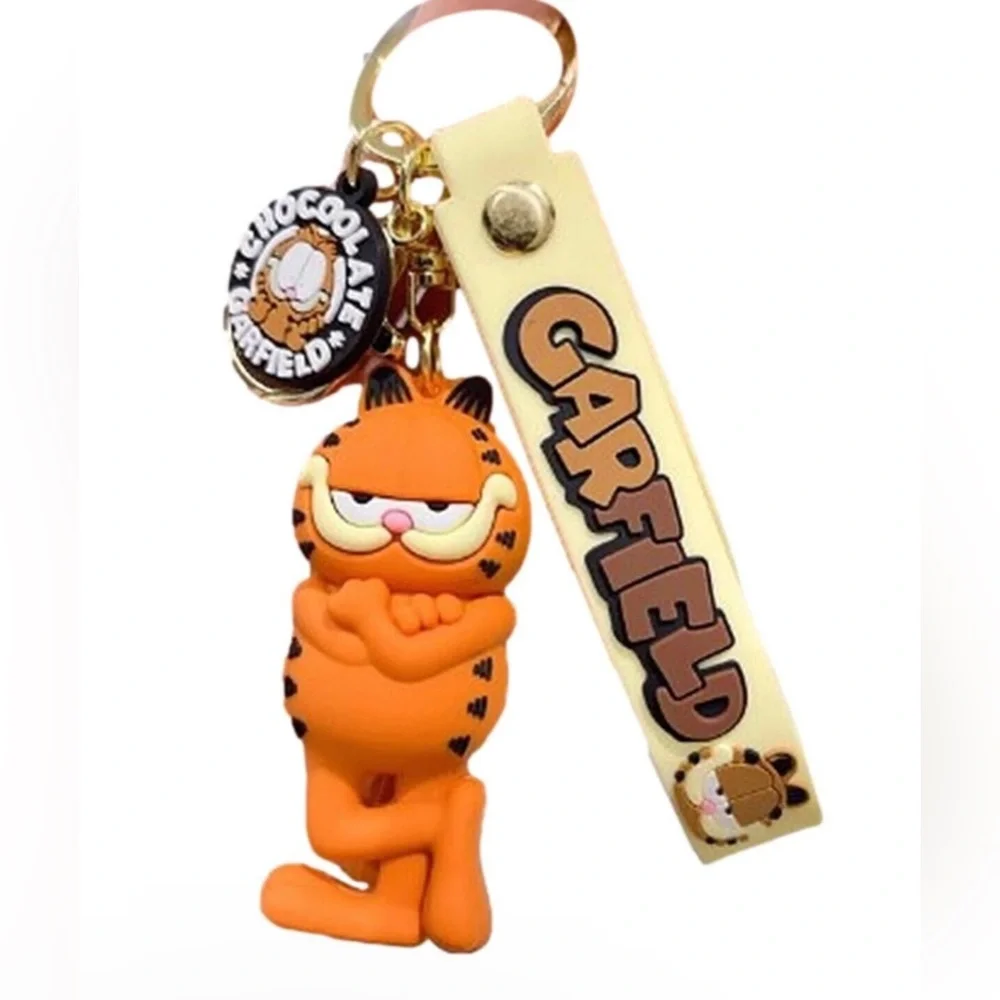 Garfield Cartoon Character 3D Silicone Charm Keychain - Picture 1 of 3